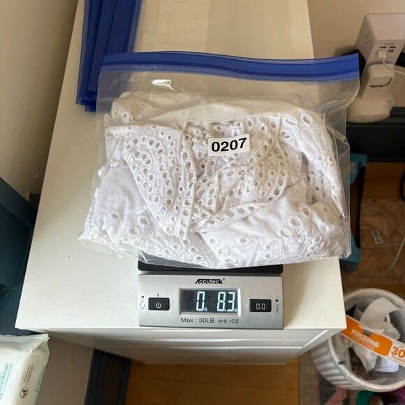 Charlie B Eyelet Peplum Top Women's‎ XL White Babydoll Peasant Cotton lace Boho - Picture 12 of 12